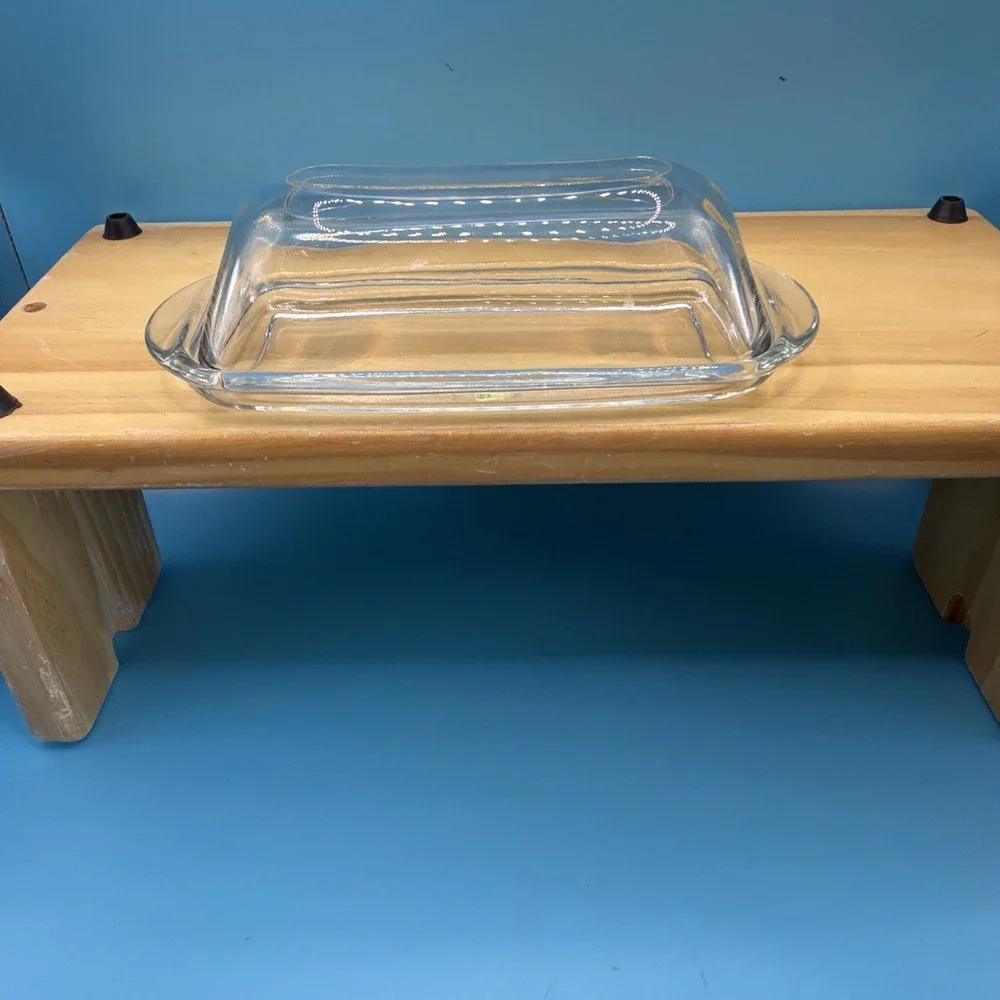 glass butter dish with lid